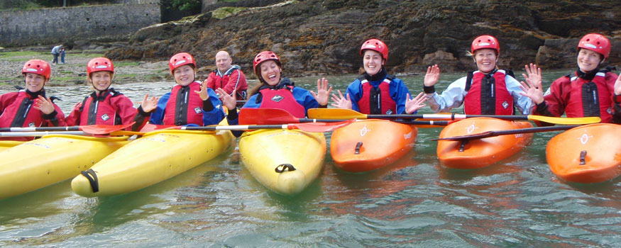 group kayaking session
