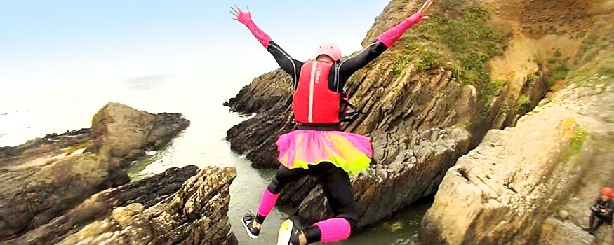 stag coasteering in north devon coast